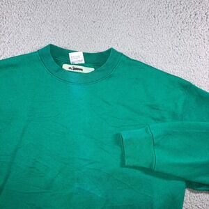 Vintage 90s BVD Blank Crewneck Sweatshirt XL Kelly Green Pullover Made In USA